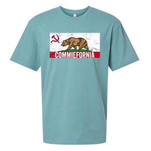 Commiefornia Anti Marxist Communist California Flag Sueded Cloud Jersey T-Shirt