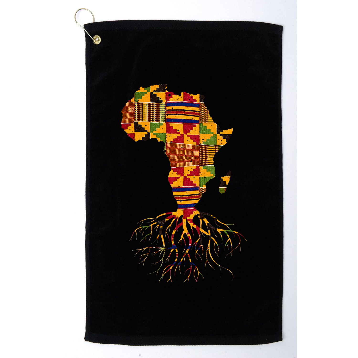 Cool Africa Map Traditional Kente Cloth African Roots Golf Towel