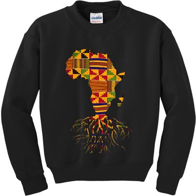 Cool Africa Map Traditional Kente Cloth African Roots Kids Sweatshirt