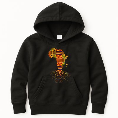 Cool Africa Map Traditional Kente Cloth African Roots Kids Hoodie