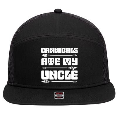 Cannibals Ate My Uncle Joe Biden 7 Panel Mesh Trucker Snapback Hat