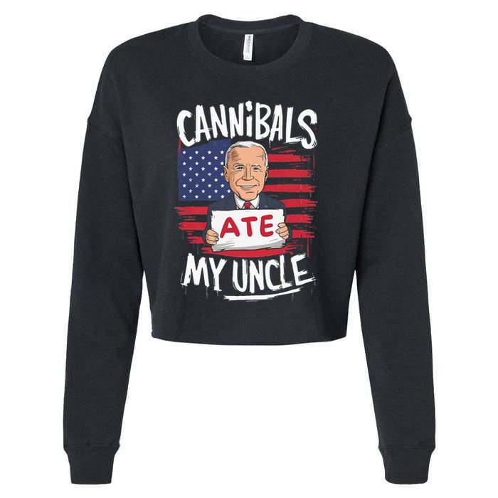 Cannibal Ate My Uncle Cropped Pullover Crew