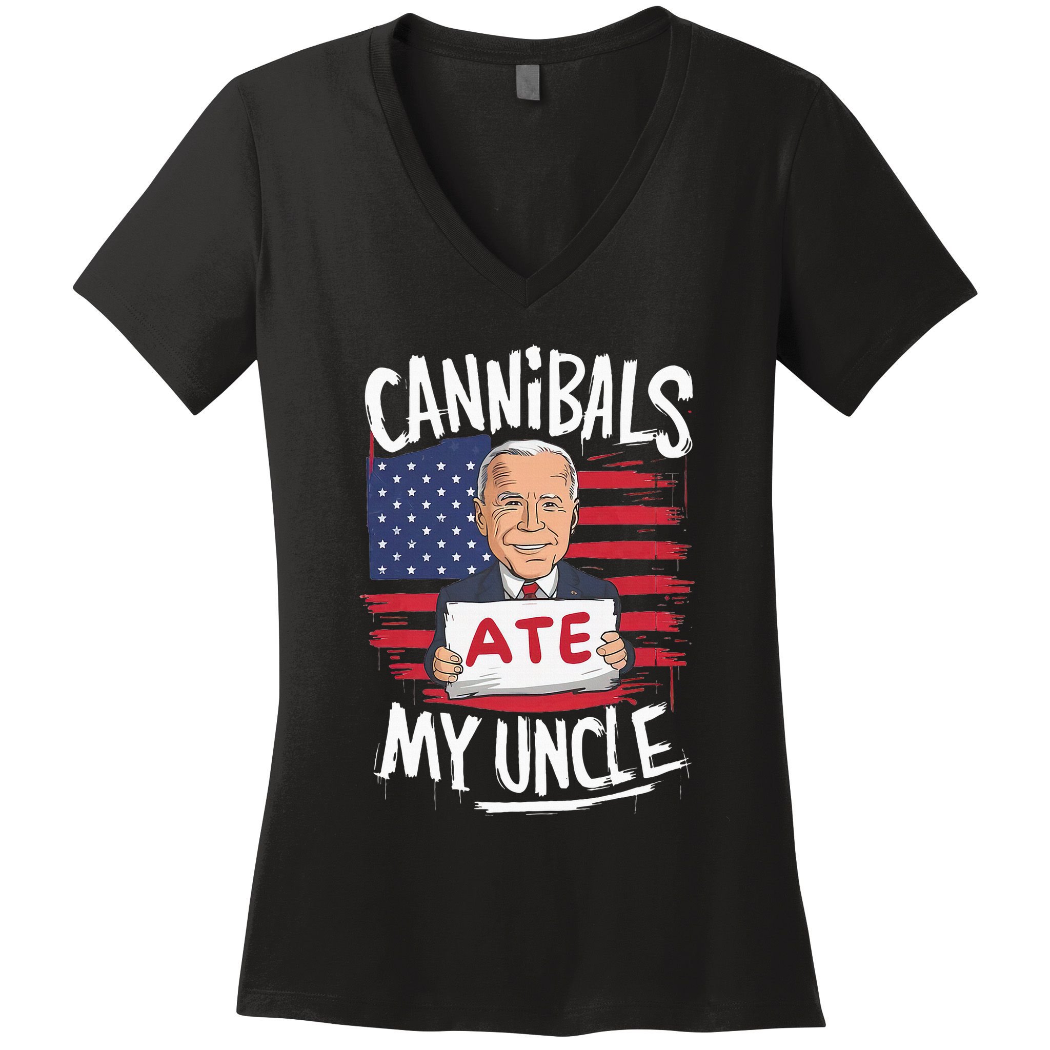 Cannibal Ate My Uncle Women's V-Neck T-Shirt