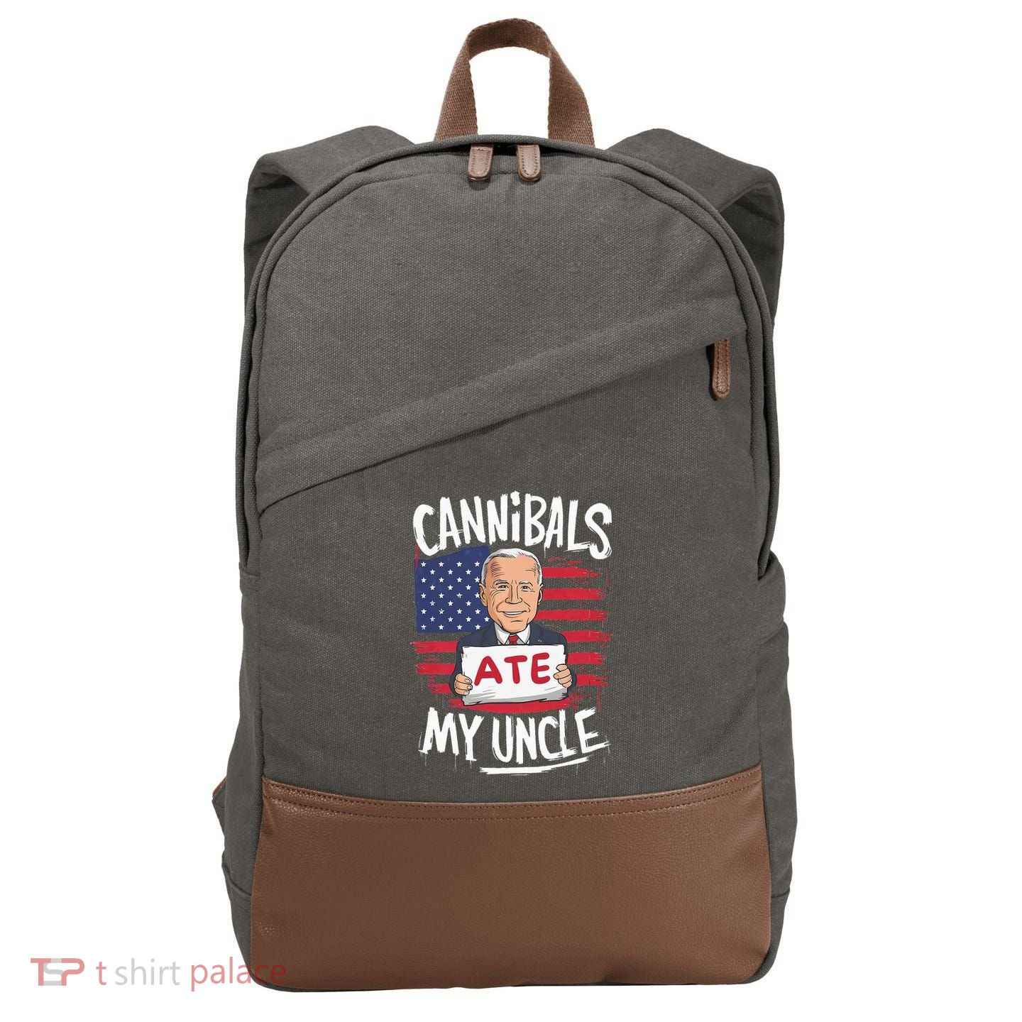 Cannibal Ate My Uncle Cotton Canvas Backpack