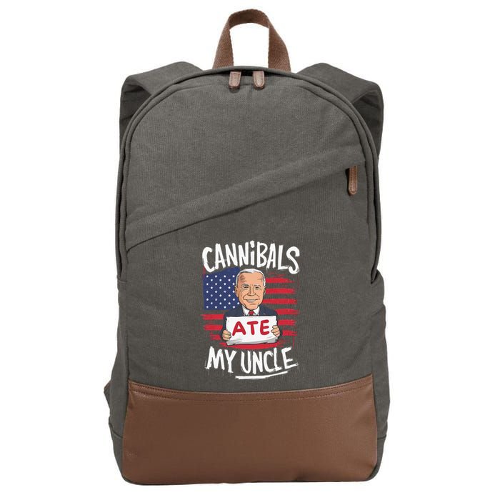 Cannibal Ate My Uncle Cotton Canvas Backpack