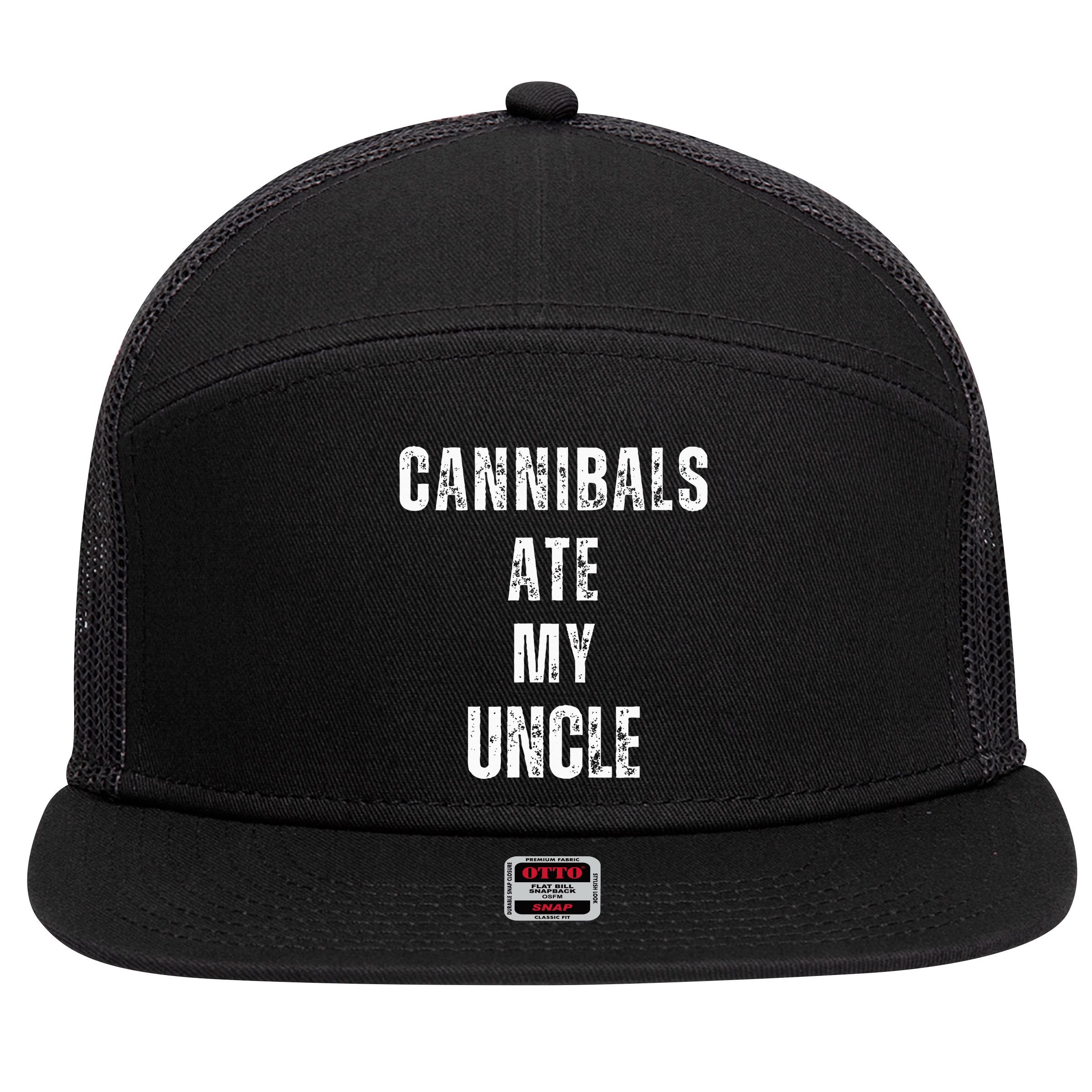 Cannibals Ate My Uncle Joe Biden Political Parody 7 Panel Mesh Trucker Snapback Hat