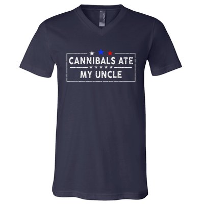 Cannibals Ate My Uncle Joe Biden Saying Funny Trump 2024 V-Neck T-Shirt