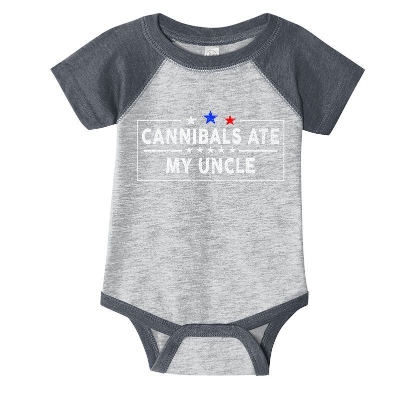Cannibals Ate My Uncle Joe Biden Saying Funny Trump 2024 Infant Baby Jersey Bodysuit