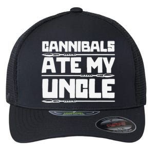 Cannibals Ate My Uncle Joe Biden Political Satire Trump 2024 Flexfit Unipanel Trucker Cap