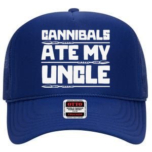 Cannibals Ate My Uncle Joe Biden Political Satire Trump 2024 High Crown Mesh Back Trucker Hat