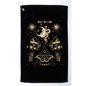 Celestial Aesthetic Mystical Mushroom Tarot Sun Moon Phases Cool Gift Platinum Collection Golf Towel