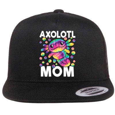Cute Axolotl Mom Axolotl Lover Flat Bill Trucker Hat