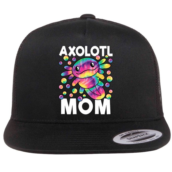 Cute Axolotl Mom Axolotl Lover Flat Bill Trucker Hat