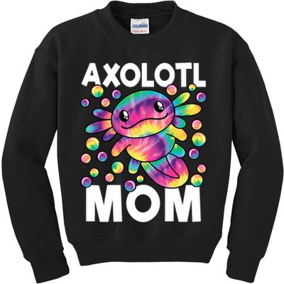 Cute Axolotl Mom Axolotl Lover Kids Sweatshirt