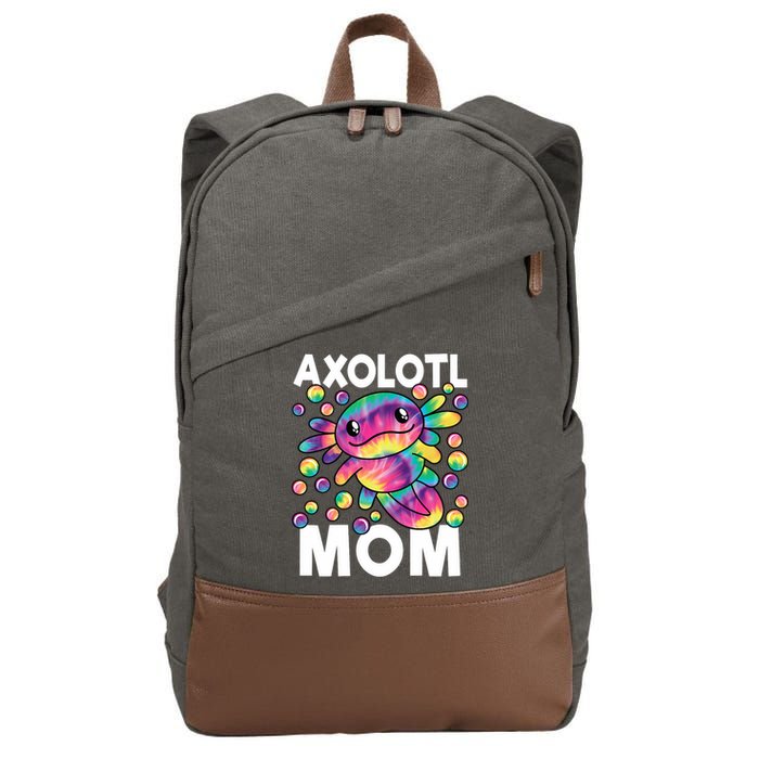 Cute Axolotl Mom Axolotl Lover Cotton Canvas Backpack