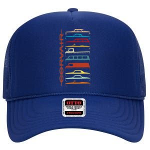 Corvair All Model Sillhouettes  High Crown Mesh Back Trucker Hat