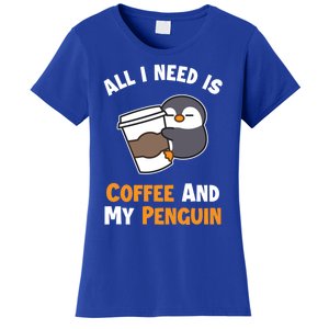 Coffee And My Penguin Sea Bird King Emperor Penguin Gift Women's T-Shirt