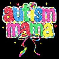 Checkered Autism Mama Coquette Bow Autism Awareness 16 in Basic Backpack