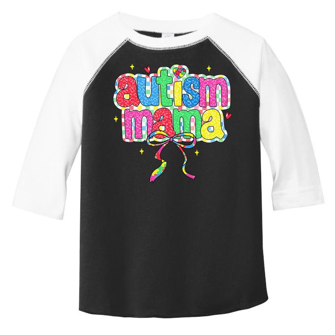 Checkered Autism Mama Coquette Bow Autism Awareness Toddler Fine Jersey T-Shirt