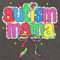 Checkered Autism Mama Coquette Bow Autism Awareness Cotton Canvas Backpack