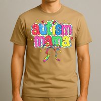 Checkered Autism Mama Coquette Bow Autism Awareness T-Shirt