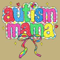 Checkered Autism Mama Coquette Bow Autism Awareness T-Shirt
