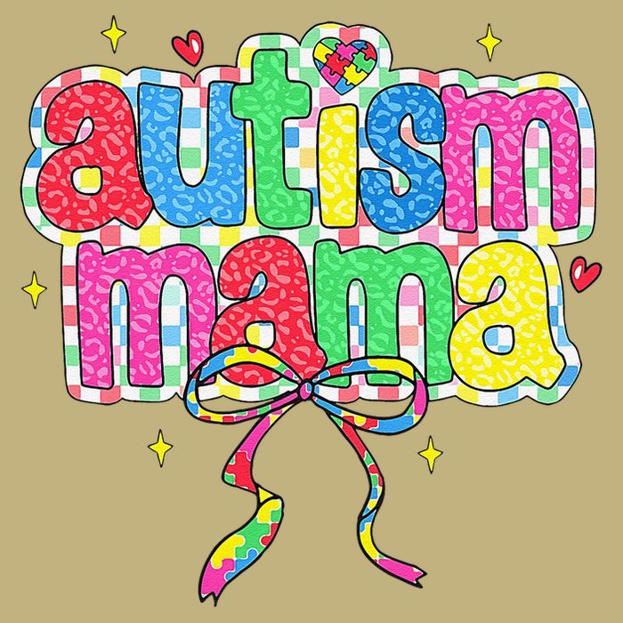 Checkered Autism Mama Coquette Bow Autism Awareness T-Shirt