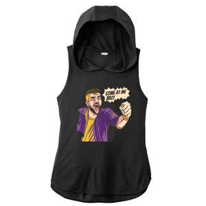 Come At Me Bro Comic Ladies PosiCharge Tri-Blend Wicking Draft Hoodie Tank