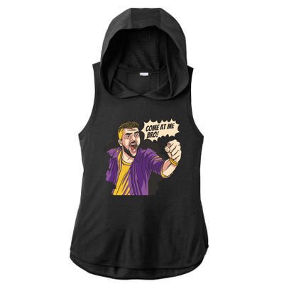 Come At Me Bro Comic Ladies PosiCharge Tri-Blend Wicking Draft Hoodie Tank