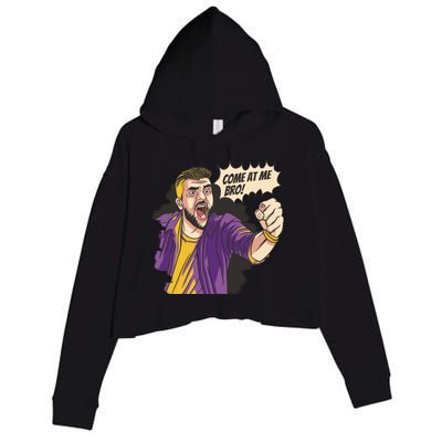 Come At Me Bro Comic Crop Fleece Hoodie