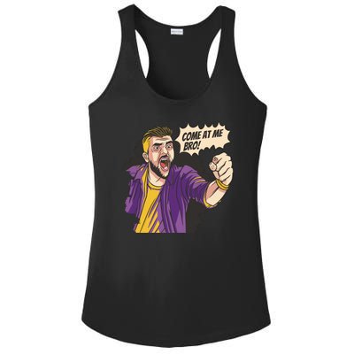 Come At Me Bro Comic Ladies PosiCharge Competitor Racerback Tank