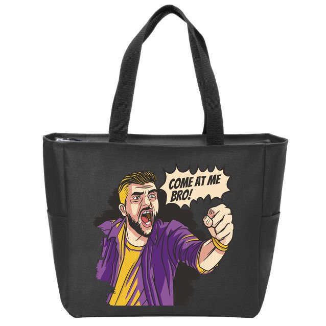 Come At Me Bro Comic Zip Tote Bag