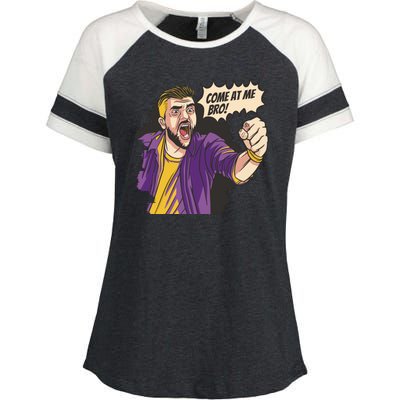 Come At Me Bro Comic Enza Ladies Jersey Colorblock Tee