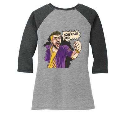 Come At Me Bro Comic Women's Tri-Blend 3/4-Sleeve Raglan Shirt