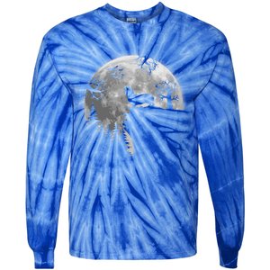 Corgi And Moon Halloween Corgi Lover Halloween Gift Tie-Dye Long Sleeve Shirt