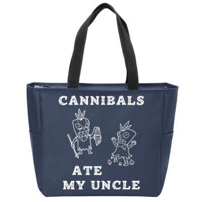 Cannibals Ate My Uncle Trendy Funny Current Zip Tote Bag