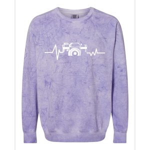 Camera Photographer Heartbeat Colorblast Crewneck Sweatshirt