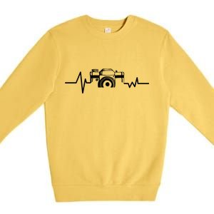 Camera Photographer Heartbeat Premium Crewneck Sweatshirt