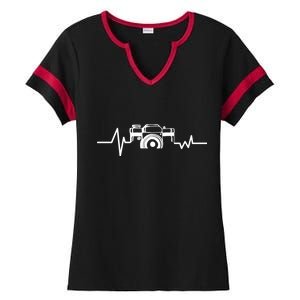 Camera Photographer Heartbeat Ladies Halftime Notch Neck Tee