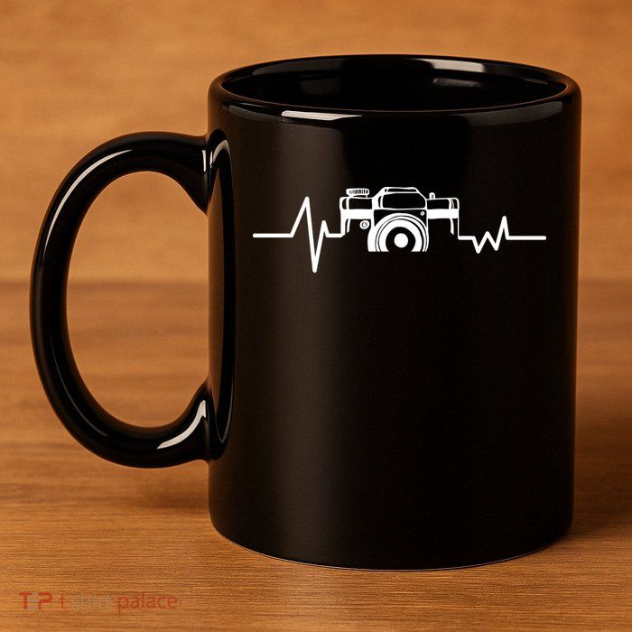 Camera Photographer Heartbeat 11oz C Handle Ceramic Mug