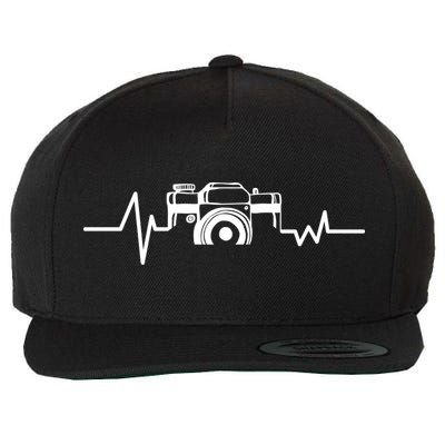 Camera Photographer Heartbeat Wool Snapback Cap