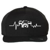 Camera Photographer Heartbeat Wool Snapback Cap