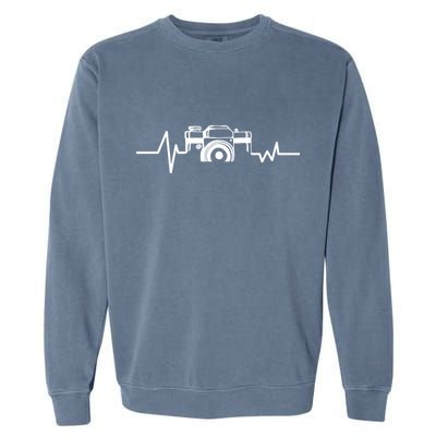 Camera Photographer Heartbeat Garment-Dyed Sweatshirt