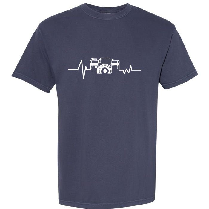 Camera Photographer Heartbeat Garment-Dyed Heavyweight T-Shirt