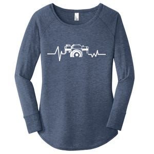 Camera Photographer Heartbeat Women's Perfect Tri Tunic Long Sleeve Shirt