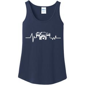 Camera Photographer Heartbeat Ladies Essential Tank