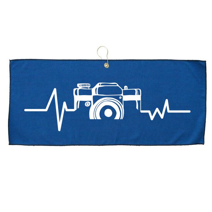 Camera Photographer Heartbeat Large Microfiber Waffle Golf Towel