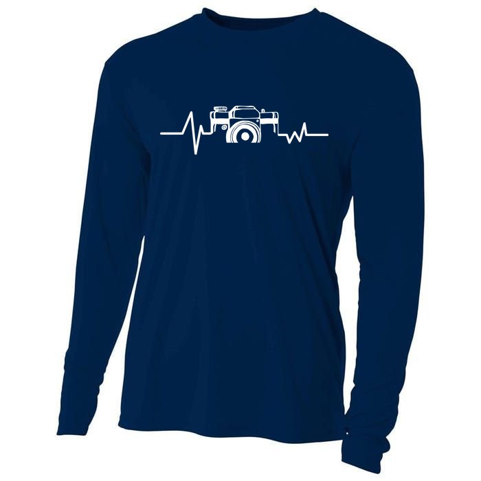 Camera Photographer Heartbeat Cooling Performance Long Sleeve Crew