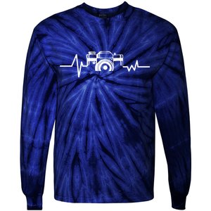 Camera Photographer Heartbeat Tie-Dye Long Sleeve Shirt