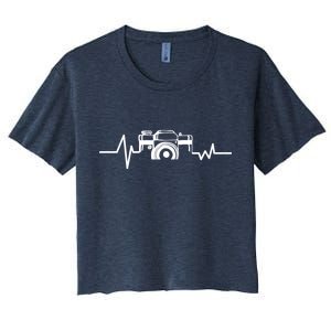 Camera Photographer Heartbeat Women's Crop Top Tee